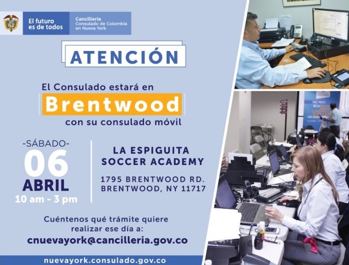 Organizan Consulado Móvil de Colombia en Brentwood