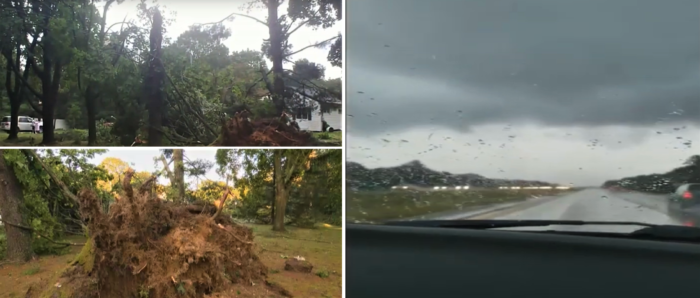 Un tornado toca Manorville causando miedo, árboles caídos y casas dañadas