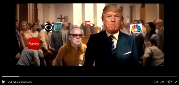 Video de un falso Trump matando a sus oponentes se cuela en su campaña