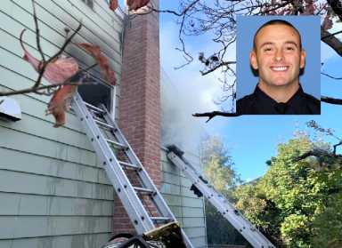 Oficial de Suffolk rescata a hombre discapacitado de incendio en North Babylon