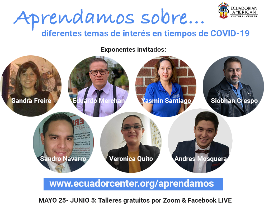 Talleres comunitarios gratuitos en español por medio de Zoom y Facebook LIVE