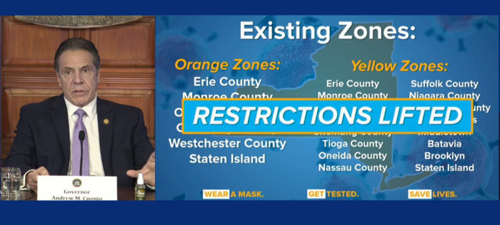 Levantan restricciones de 'Zona Amarilla' de Coronavirus en 4 comunidades de Long Island
