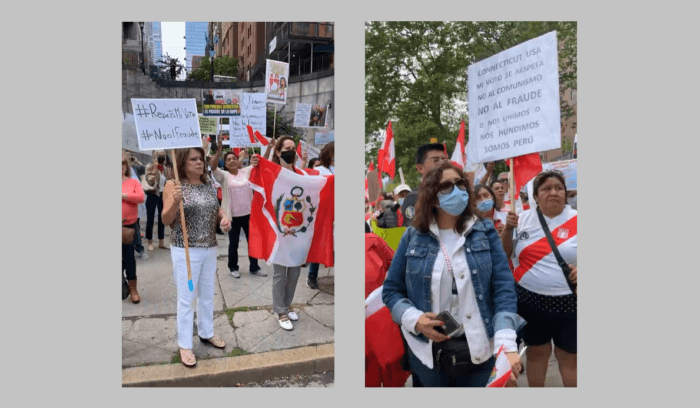 Cientos de peruanos en Nueva York marchan contra el fraude electoral