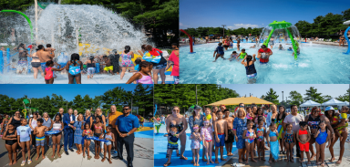 Familias de Suffolk disfrutan inauguración del Roberto Clemente Spray Park