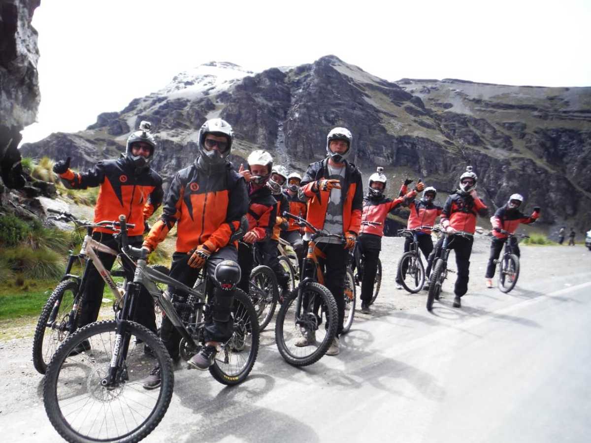 En el Camino de la Muerte en Bolivia