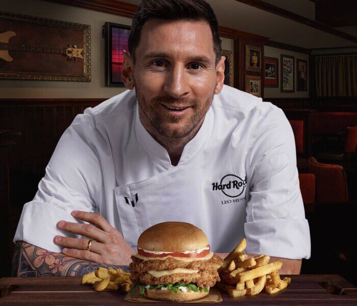 Lionel Messi lanza su nuevo sándwich de pollo con Hard Rock