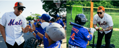 Francisco Álvarez inspira a niños en clínica de béisbol en Long Island, NY