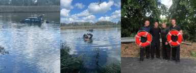 Policías de Suffolk rescatan a mujer de auto que se hundió en el río