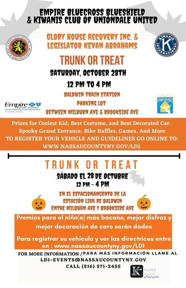 Invitan a evento 'Trunk or Treat' celebrando Halloween en Baldwin