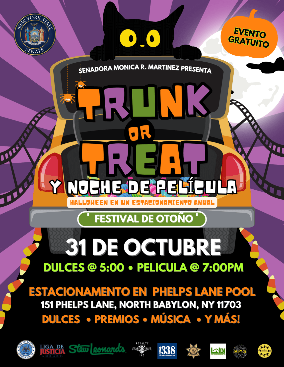 Invitan a noche de brujas de 'Trunk o Treat' y película en Suffolk