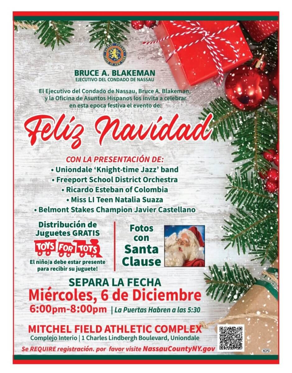Gobierno de Nassau y la Oficina de Asuntos Hispanos distribuirán juguetes gratis en Mitchel Field