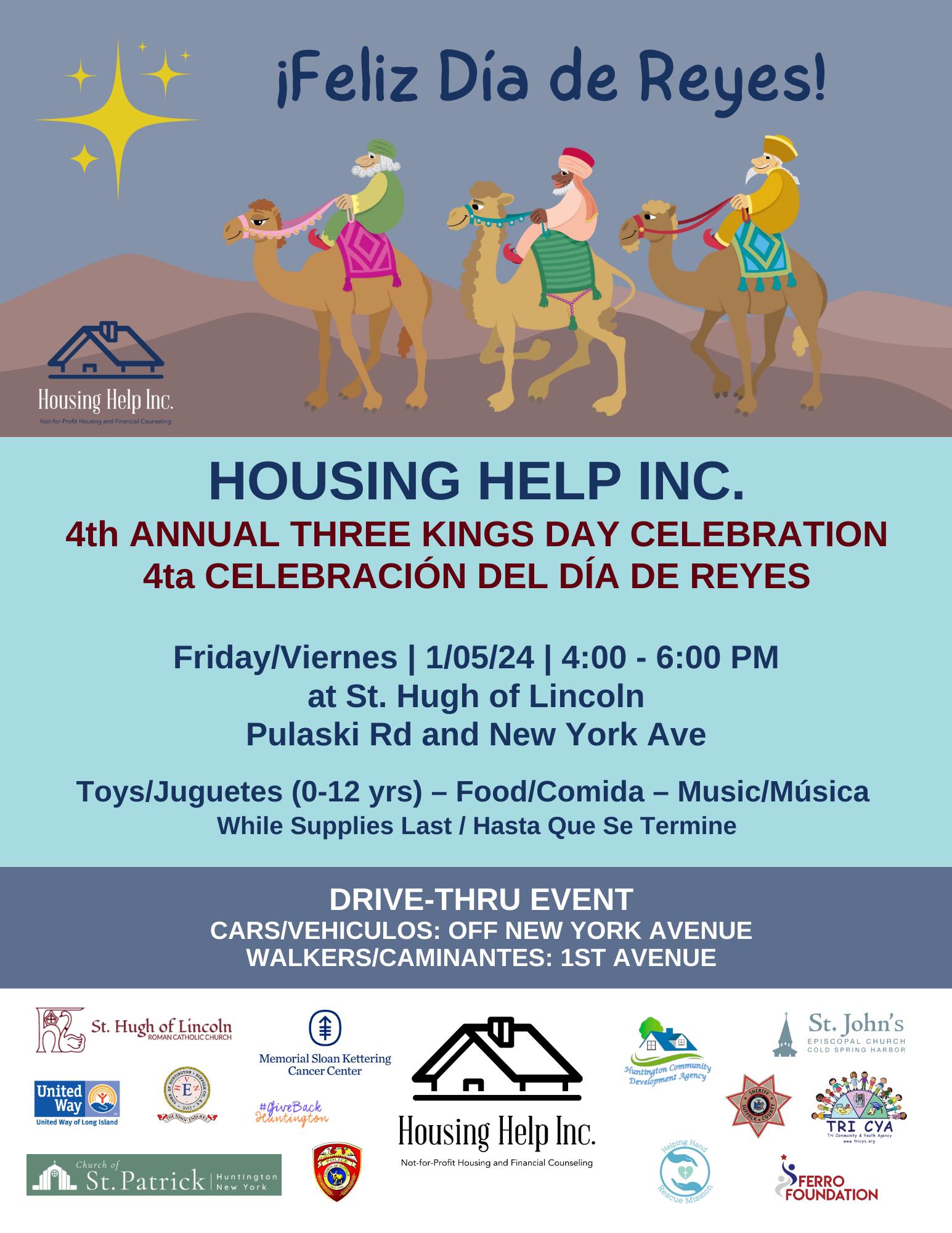 Housing Help Inc. celebra el Día de Reyes con eventos de distribución de juguetes en Huntington y Riverhead