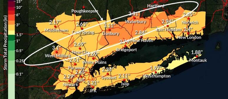 Se espera que fuertes lluvias y vientos afecten a Long Island el martes