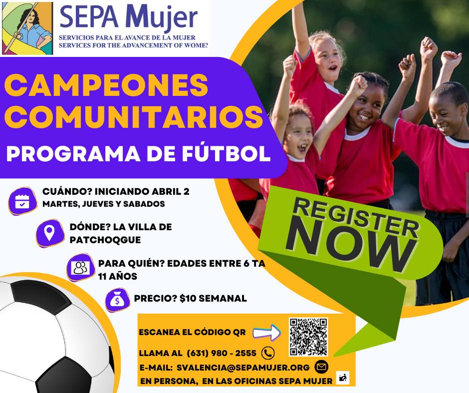 SEPA Mujer anuncia programa infantil de fútbol en Patchogue