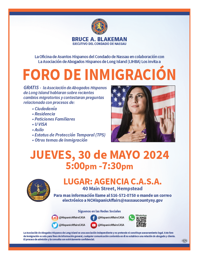 Organizan foro de inmigración en la Oficina de Asuntos Hispanos