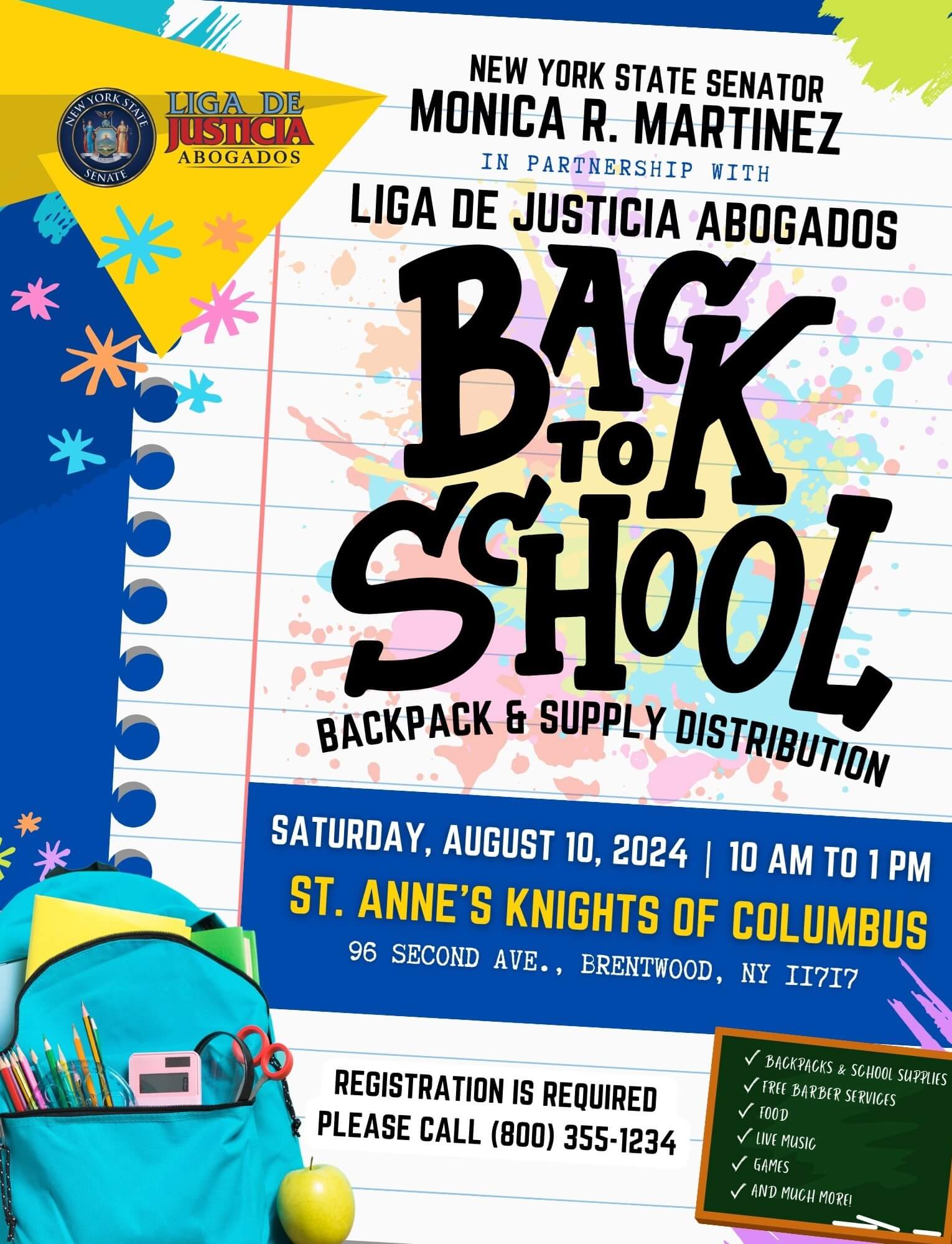 Este sábado regalan útiles escolares en Brentwood para el regreso a clases