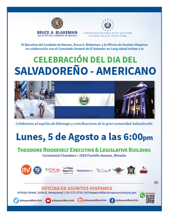 Gobierno de Nassau celebrará el Día del Salvadoreño Americano