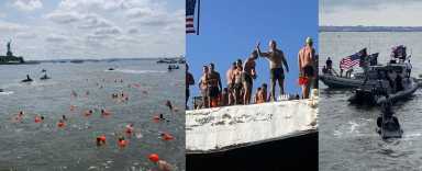 Veterano SEAL de la Marina nada en el Hudson para honrar a los héroes caídos