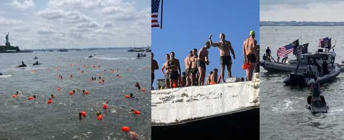 Veterano SEAL de la Marina nada en el Hudson para honrar a los héroes caídos