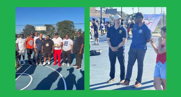 Legislador Scott Davis apoya la gira de baloncesto de verano en Mirschel Park