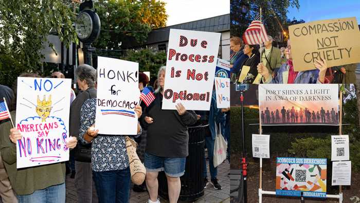 Residentes de Port Washington defienden la justicia y a los inmigrantes
