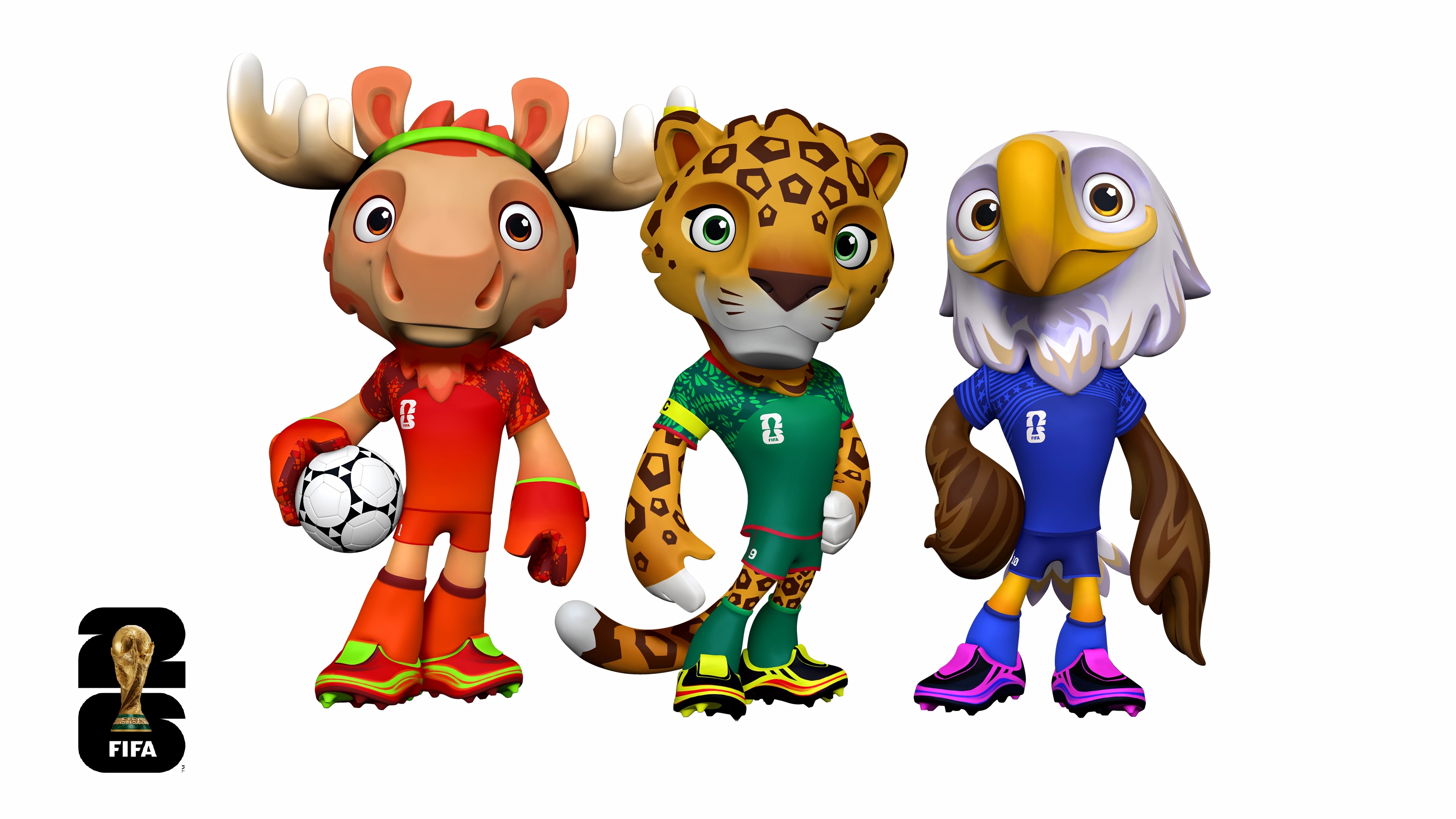 Maple, Zayu y Clutch, las mascotas oficiales del Mundial 2026