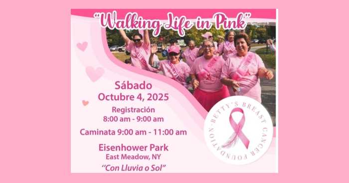 Este sábado es la caminata contra el cáncer de seno en el Eisenhower Park