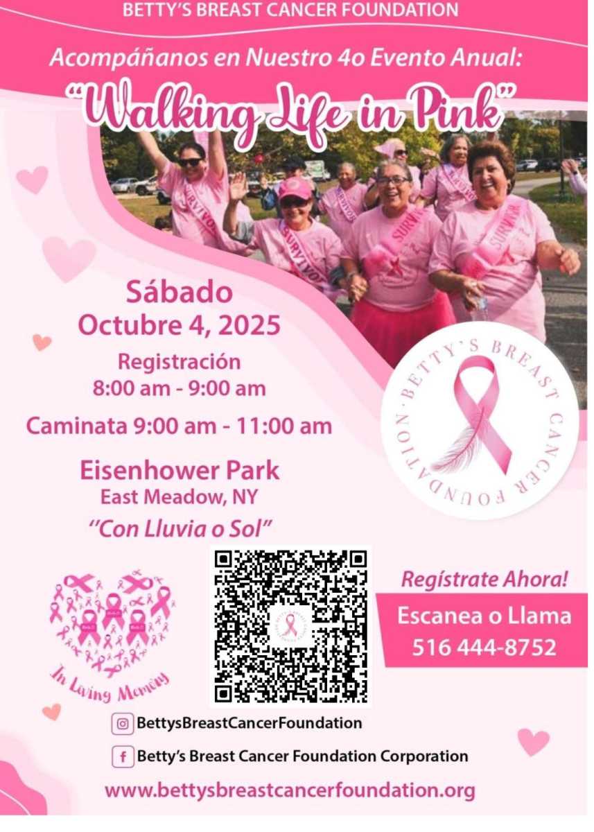 Invitan a la caminata contra el cáncer de seno en Eisenhower Park