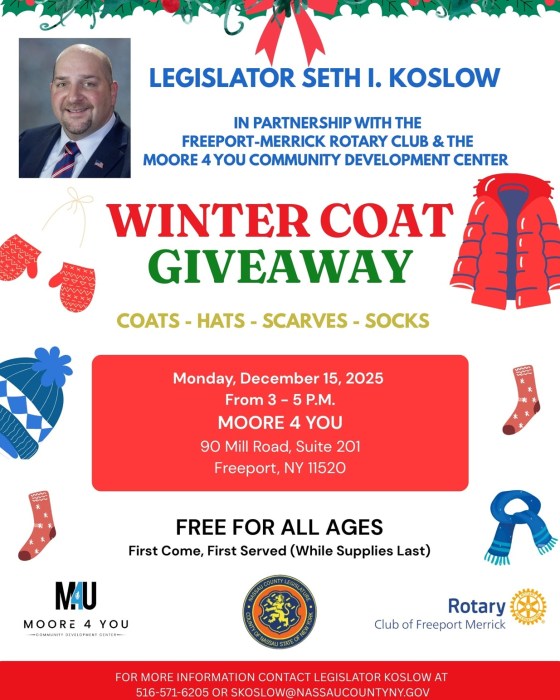 Este lunes realizan donación de abrigos de invierno en Freeport