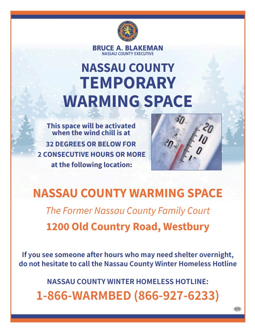 Alerta de tormenta invernal en NYC y LI, abren Centro de Calentamiento en Westbury