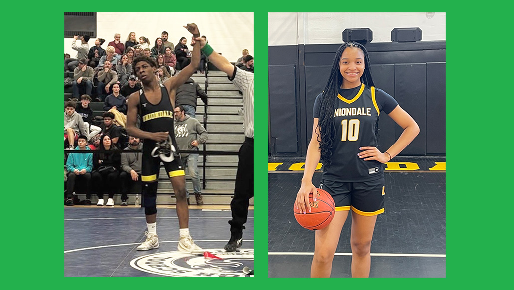 Estudiantes de Uniondale destacan en lucha y baloncesto