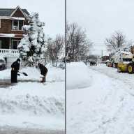 Neoyorquinos con ardua tarea de quitar la nieve acumulada tras histórica ventisca