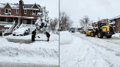 Neoyorquinos con ardua tarea de quitar la nieve acumulada tras histórica ventisca