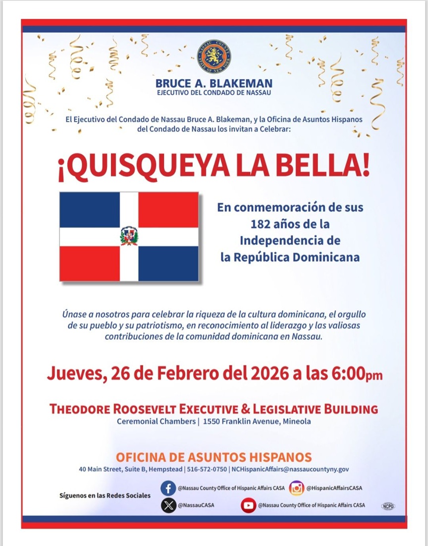 Condado de Nassau invita la celebración de la Independencia de la República Dominicana