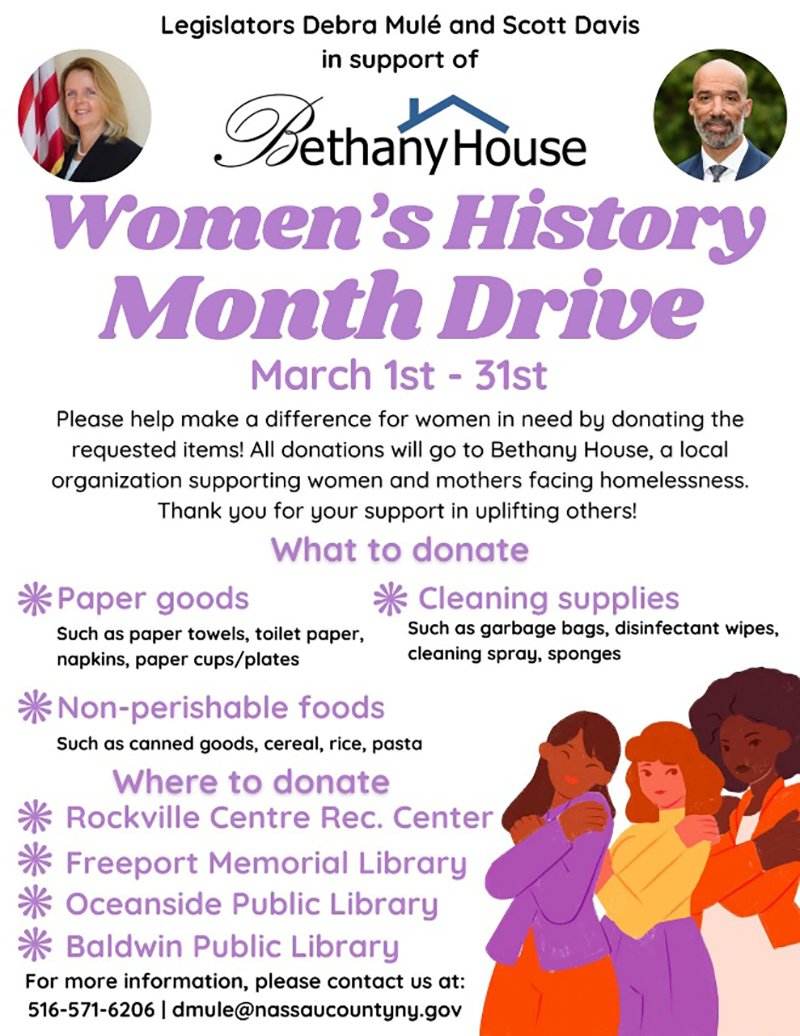 Organizan colecta de suministros en Nassau con motivo del "Mes de la Historia de la Mujer"