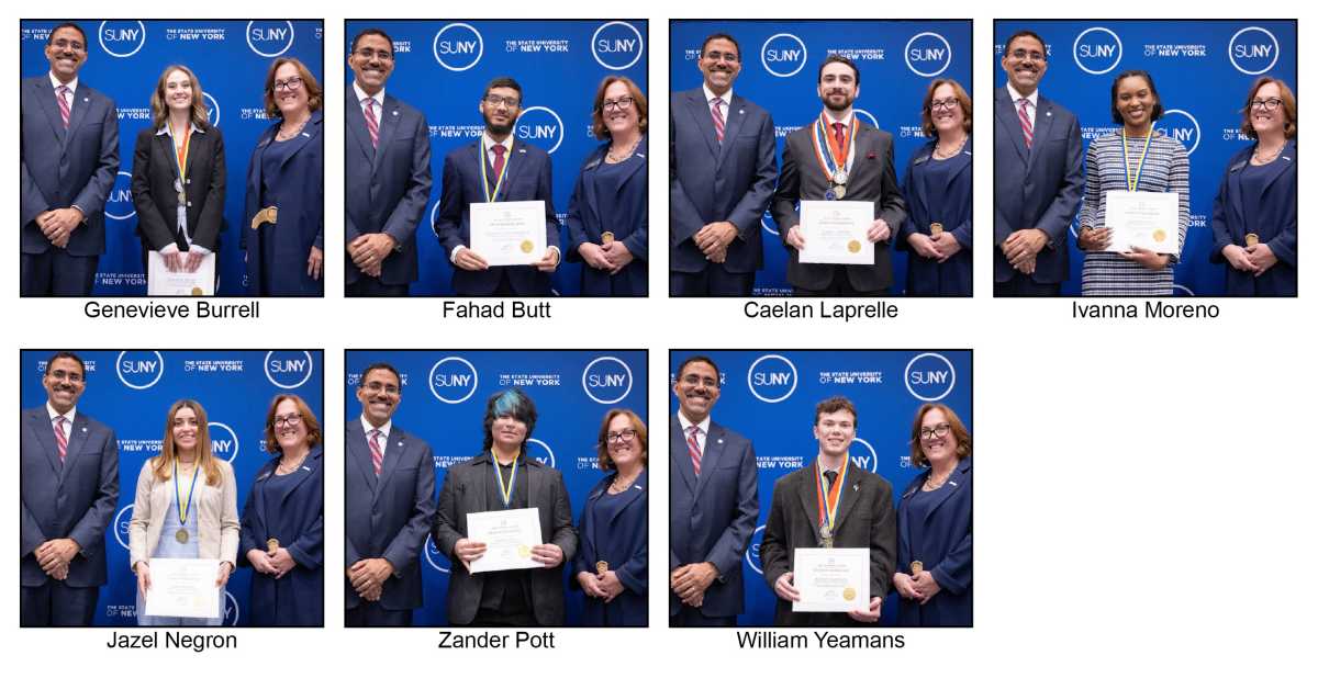 Ocho estudiantes de SUNY Suffolk reconocidos con el Premio del Canciller a la Excelencia Estudiantil