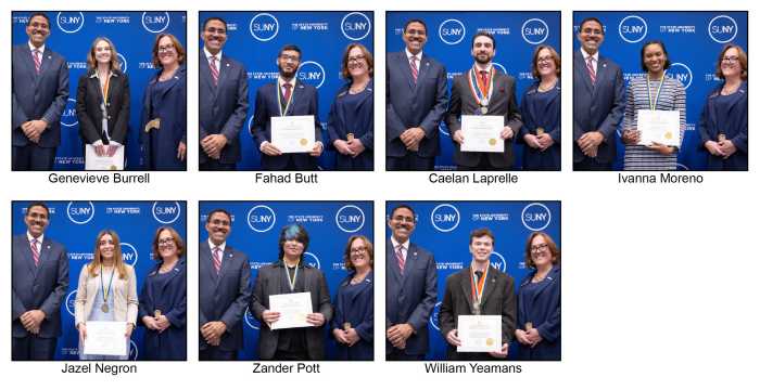 Ocho estudiantes de SUNY Suffolk reconocidos con el Premio del Canciller a la Excelencia Estudiantil