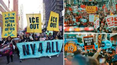 Miles de trabajadores inmigrantes protestan contra ataques de ICE y la guerra de Trump