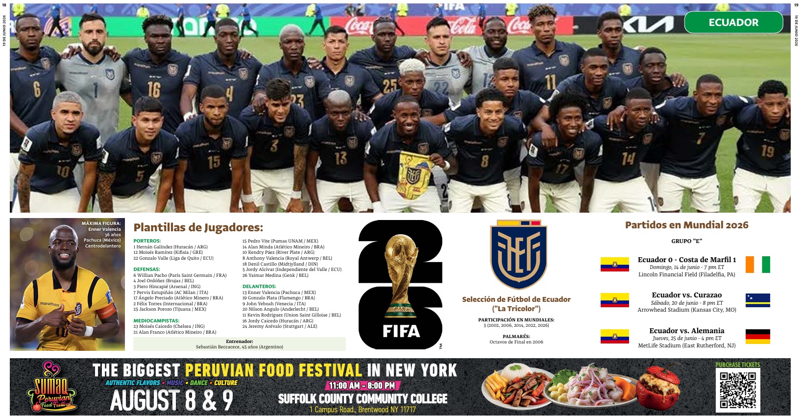 Mundial 2026 : Ecuador, plantilla de jugadores y calendario en Grupo E