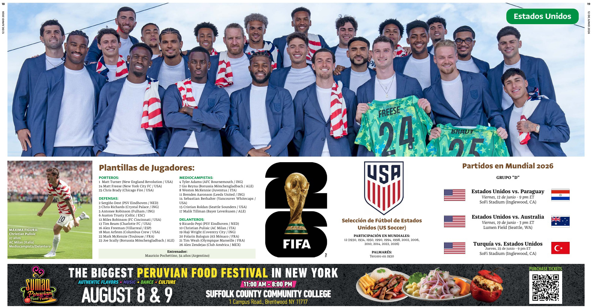 Mundial 2026 : Estados Unidos, plantilla de jugadores y calendario en Grupo D