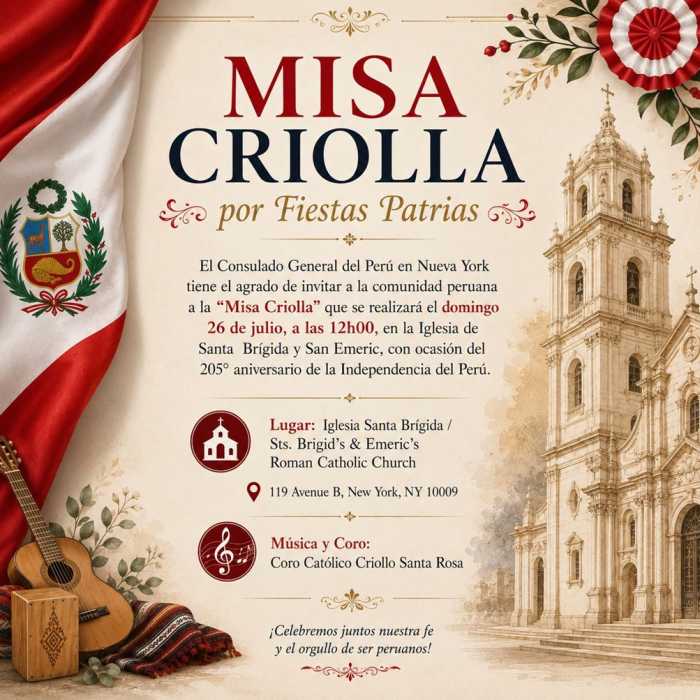 Comunidad peruana conmemora los 205 años de la Independencia del Perú
