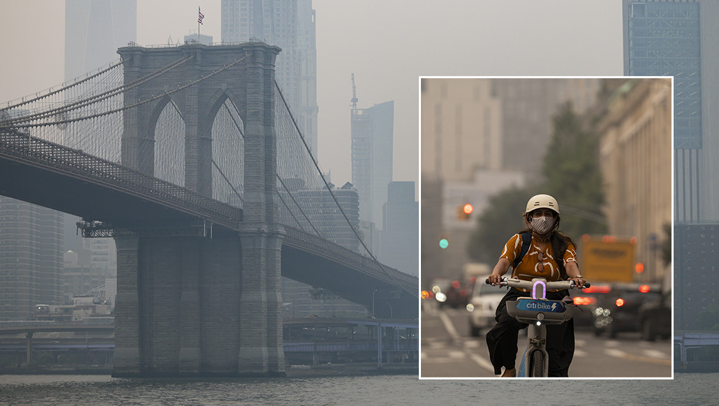 El humo y la mala calidad del aire persisten en Nueva York por los incendios en Canadá