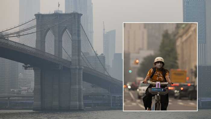 El humo y la mala calidad del aire persisten en Nueva York por los incendios en Canadá