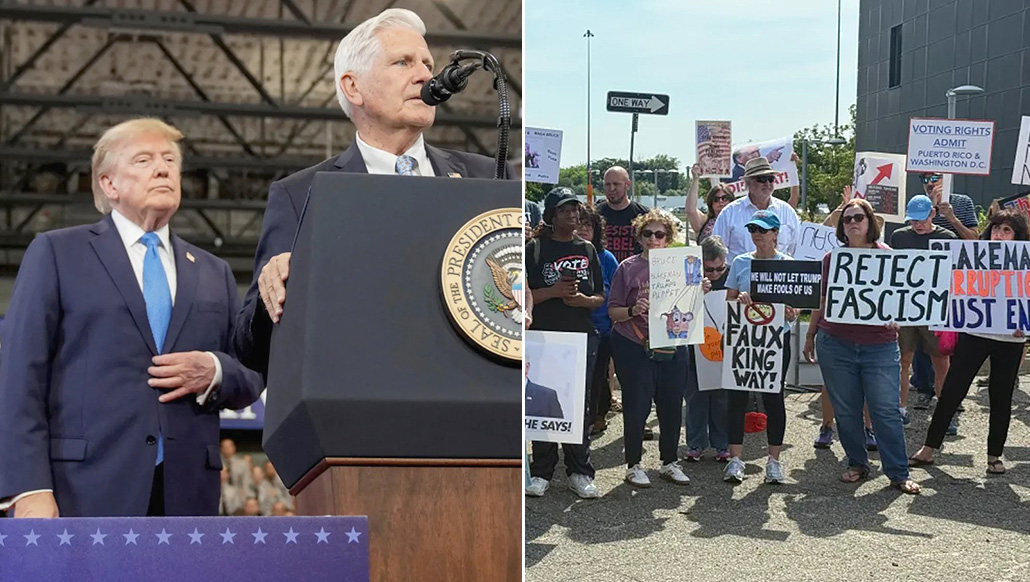 Trump elogia a Blakeman en su visita a Long Island y genera fuerte rechazo de defensores comunitarios
