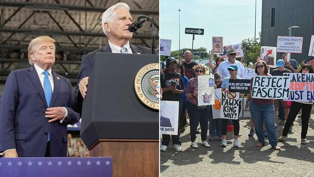Trump elogia a Blakeman en su visita a Long Island y genera fuerte rechazo de defensores comunitarios