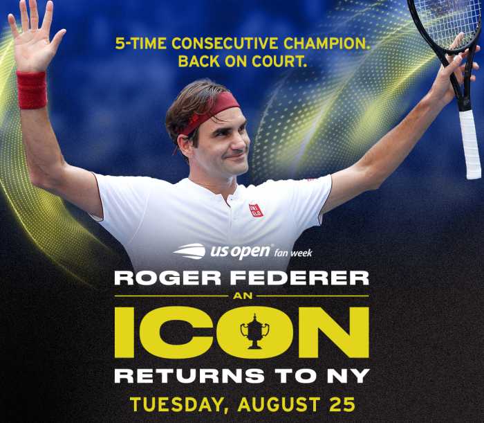 Roger Federer regresa a la pista del US Open en gran noche de exhibición en Flushing