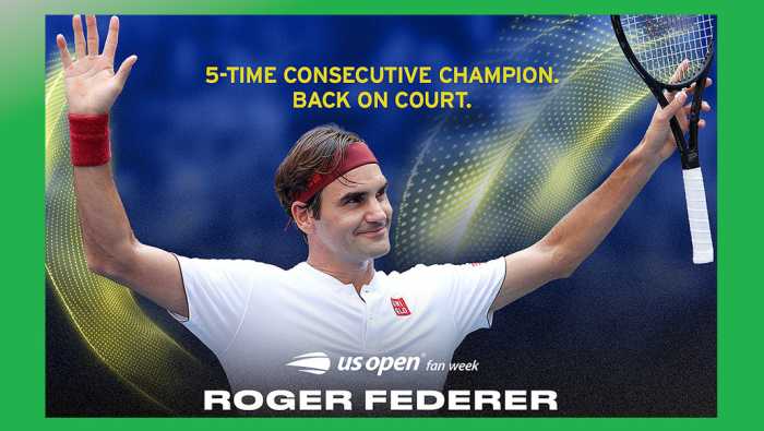 Roger Federer regresa a la pista del US Open en gran noche de exhibición