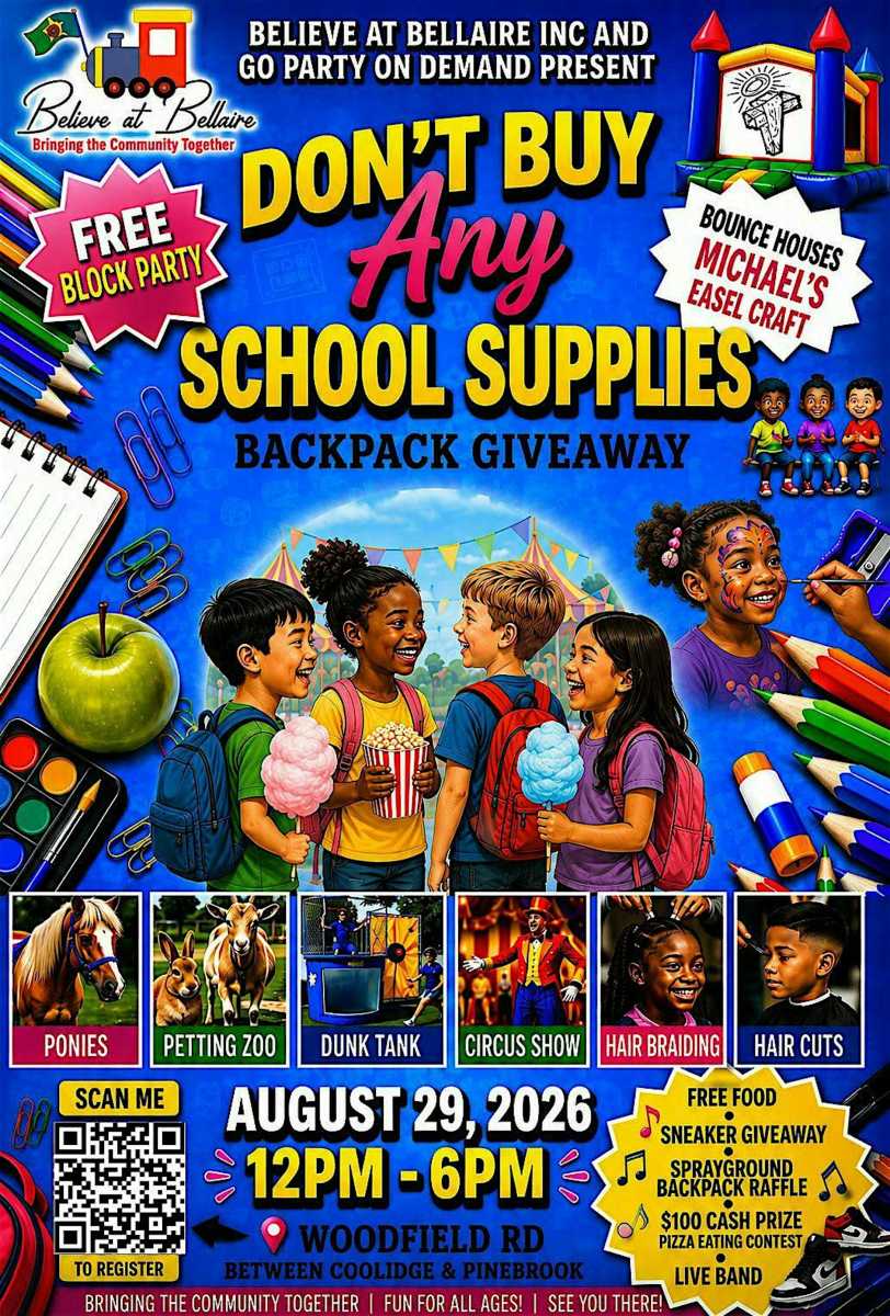 Invitan a fiesta comunitaria y entrega de mochilas para el regreso a clases en Lakeview